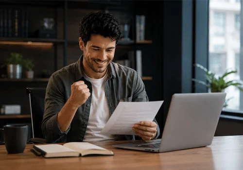A candidate following the application process